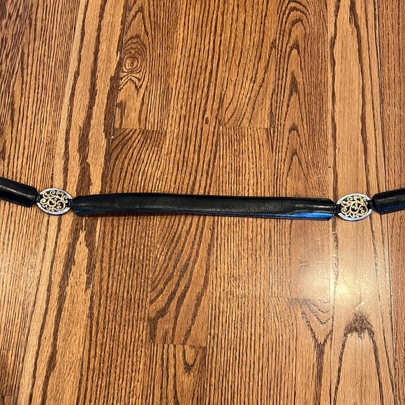 Brighton Black Leather Belt with Silver / Gold Hardware and Rhinestones Size 32 - Picture 5 of 6